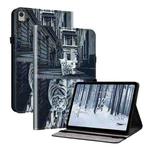 For Nokia T21 Crystal Texture Painted Leather Tablet Case(Cat Reflection Tiger)
