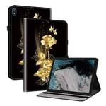 For Nokia T20 10.4 2021 Crystal Texture Painted Leather Tablet Case(Gold Butterfly Rose)