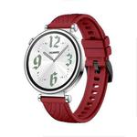 For Huawei Watch GT 4 18mm Texture Black Buckle Silicone Watch Band(Red)