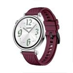 For Huawei Watch GT 4 18mm Texture Black Buckle Silicone Watch Band(Wine Red)