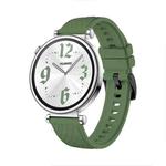 For Huawei Watch GT 4 18mm Texture Black Buckle Silicone Watch Band(Spruce Green)