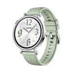 For Huawei Watch GT 4 18mm Texture Silver Buckle Silicone Watch Band(Green)