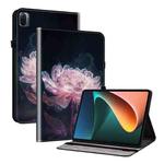 For Xiaomi Pad 5 / Pad 5 Pro Crystal Texture Painted Leather Smart Tablet Case(Purple Peony)