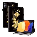 For Xiaomi Redmi Pad 10.61 Crystal Texture Painted Leather Tablet Case(Gold Butterfly Rose)