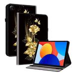For Xiaomi Redmi Pad SE 8.7 Crystal Texture Painted Leather Tablet Case(Gold Butterfly Rose)