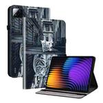 For Xiaomi Pad 7 / Pad 7 Pro Crystal Texture Painted Leather Tablet Case(Cat Reflection Tiger)
