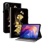 For Xiaomi Redmi Pad 2 11 inch Crystal Texture Painted Leather Tablet Case(Gold Butterfly Rose)