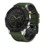 For Garmin Fenix 7 22mm Three Rows Hole Two Color Silicone Watch Band(Army Green Black)