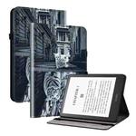 For Amazon Kindle Paperwhite5 Crystal Texture Painted Leather Tablet Case(Cat Reflection Tiger)