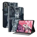 For Lenovo Legion Y700 2023 Crystal Texture Painted Leather Tablet Case(Cat Reflection Tiger)
