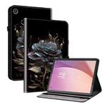 For Lenovo Tab M8 4th Gen TB300FU Crystal Texture Painted Leather Tablet Case(Black Rose)