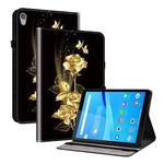 For Lenovo Tab M8 HD 8.0 Crystal Texture Painted Leather Tablet Case(Gold Butterfly Rose)