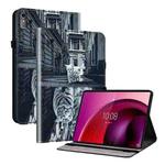 For Lenovo Tab M10 5G 2023 Crystal Texture Painted Leather Tablet Case(Cat Reflection Tiger)