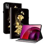For Lenovo Tab M11/ Xiaoxin Pad 11 2024 Crystal Texture Painted Leather Tablet Case(Gold Butterfly Rose)