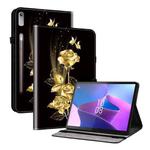 For Lenovo Tab P11 Pro Gen 2 11.2 Crystal Texture Painted Leather Tablet Case(Gold Butterfly Rose)