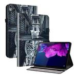 For Lenovo Tab P11 / Xiaoxin Pad Plus Crystal Texture Painted Leather Tablet Case(Cat Reflection Tiger)