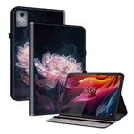 For Lenovo Tab K11 Plus Crystal Texture Painted Leather Tablet Case(Purple Peony)