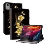For Lenovo Idea Tab 11 / Xiaoxin Pad 2025 Crystal Texture Painted Leather Tablet Case(Gold Butterfly Rose)
