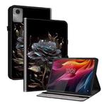 For Lenovo Idea Tab 11 / Xiaoxin Pad 2025 Crystal Texture Painted Leather Tablet Case(Black Rose)