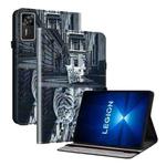 For Lenovo Legion Y700 Gen 4 Crystal Texture Painted Leather Tablet Case(Cat Reflection Tiger)