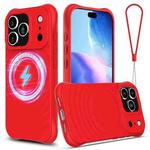 For iPhone 17 Pro Wave Texture MagSafe Magnetic Liquid Silicone Phone Case(Red)