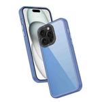 For iPhone 15 Pro Max Frame Two Color Lens Ring TPU Phone Case(Blue)