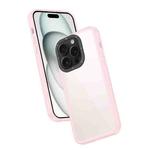 For iPhone 15 Pro Frame Two Color Lens Ring TPU Phone Case(Pink)