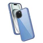 For iPhone 15 Plus Frame Two Color Lens Ring TPU Phone Case(Blue)