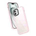 For iPhone 12 Frame Two Color Lens Ring TPU Phone Case(Pink)