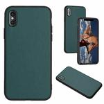 For iPhone XS / X R20 Leather Pattern Phone Single Case(Green)