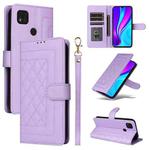 For Xiaomi Redmi 9C Diamond Lattice Leather Flip Phone Case(Light Purple)