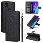 For Xiaomi Redmi 9C Diamond Lattice Leather Flip Phone Case(Black)