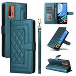 For Xiaomi Redmi 9T Diamond Lattice Leather Flip Phone Case(Green)