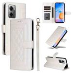 For Xiaomi Redmi 10 5G Diamond Lattice Leather Flip Phone Case(White)