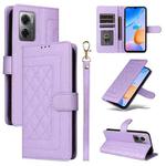 For Xiaomi Redmi 10 5G Diamond Lattice Leather Flip Phone Case(Light Purple)