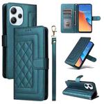 For Xiaomi Redmi 12 4G Diamond Lattice Leather Flip Phone Case(Green)