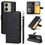 For Xiaomi Redmi 13C Diamond Lattice Leather Flip Phone Case(Black)