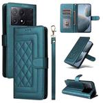 For Xiaomi Redmi K70E Diamond Lattice Leather Flip Phone Case(Green)