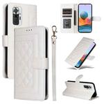 For Xiaomi Redmi Note 10 Pro Diamond Lattice Leather Flip Phone Case(White)