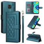 For Xiaomi Redmi Note 9s Diamond Lattice Leather Flip Phone Case(Green)