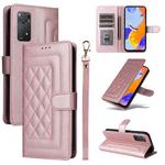 For Xiaomi Redmi Note 11 Pro Global Diamond Lattice Leather Flip Phone Case(Rose Gold)