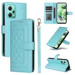 For Xiaomi Redmi Note 12 5G / Poco X5 Diamond Lattice Leather Flip Phone Case(Mint Green)