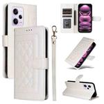 For Xiaomi Redmi Note 12 Pro 5G Diamond Lattice Leather Flip Phone Case(White)