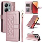 For Xiaomi Redmi Note 13 Pro 4G Diamond Lattice Leather Flip Phone Case(Rose Gold)