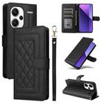 For Xiaomi Redmi Note 13 Pro+ 5G Diamond Lattice Leather Flip Phone Case(Black)