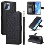 For Xiaomi Mi 11 Lite Diamond Lattice Leather Flip Phone Case(Black)