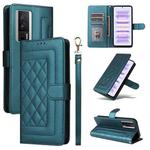 For Xiaomi Poco F5 Pro Diamond Lattice Leather Flip Phone Case(Green)