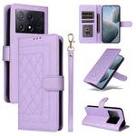 For Xiaomi Poco X6 Pro 5G Diamond Lattice Leather Flip Phone Case(Light Purple)
