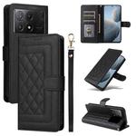 For Xiaomi Poco X6 Pro 5G Diamond Lattice Leather Flip Phone Case(Black)