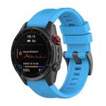 For Garmin Fenix 5 22mm Quick Release Silicone Watch Band(Sky Blue)